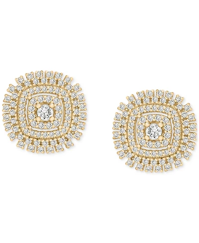 Diamond Openwork Cluster Stud Earrings (1 ct. t.w.) in 10k Gold, Exclusively at Macy's