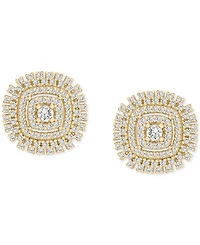 Diamond Openwork Cluster Stud Earrings (1 ct. t.w.) in 10k Gold, Exclusively at Macy's