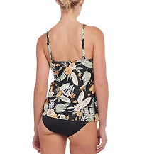 Lascana Women's Tropical Print Underwire Tankini Swimsuit Top