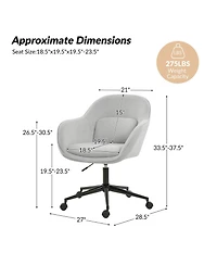 Jose Office Chair Durable Metal Base with Rolling Casters