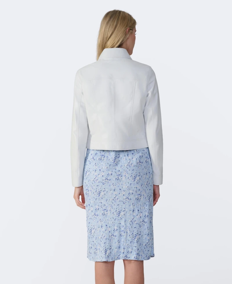 Furniq Uk Women's Bomber Leather Jacket, Created for Macy's
