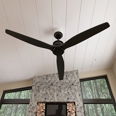 60 inch ceiling fan without light, can be used indoors and outdoors, with remote control, reversible Dc motor, no noise, for bedroom, living room, ter