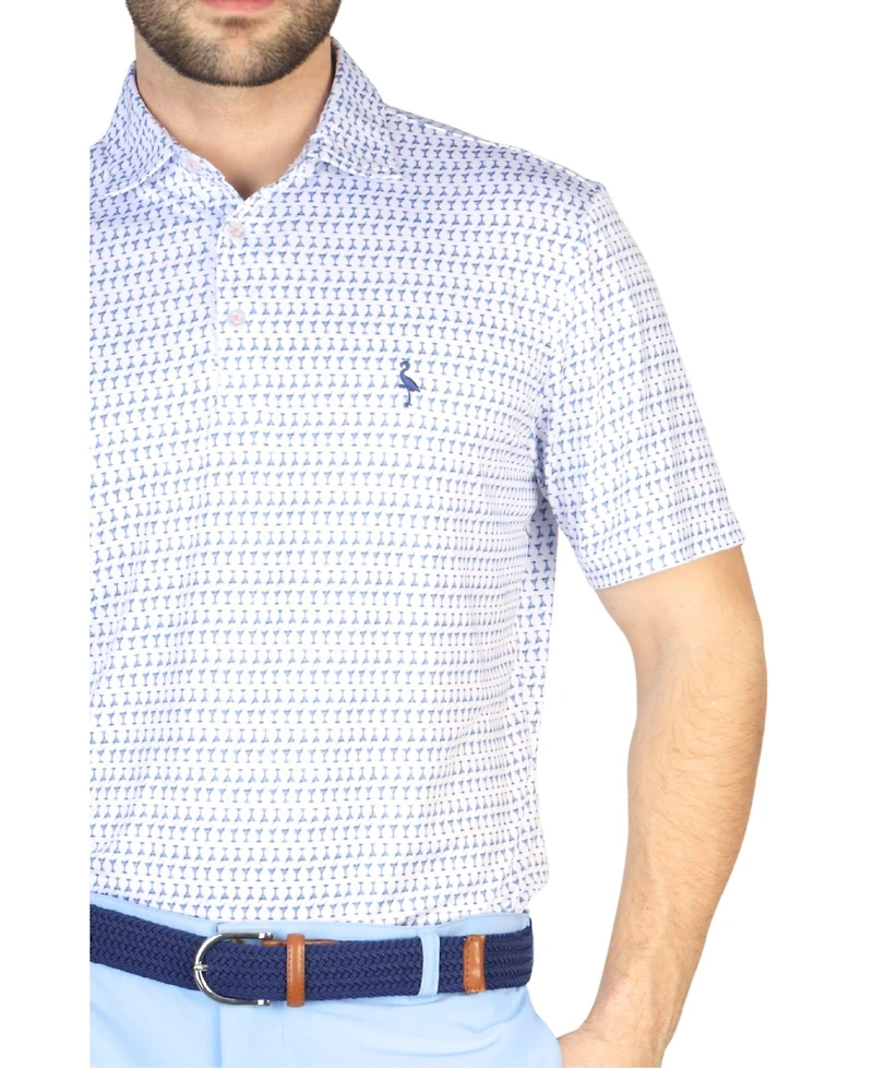 Tailorbyrd Men's White Martini Performance Polo Shirt by