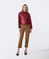Furniq Uk Women's Cropped Leather Jacket, Created for Macy's