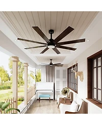 72 inch ceiling fan with light, can be used indoors and outdoors, with remote control, reversible Dc motor, no noise, suitable for bedroom, living roo