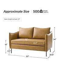 Monroe Modern Industrial-Style Pu Leather Sofa with Sturdy Metal Legs And Movable Seat