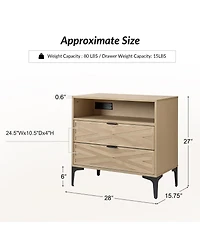 Auguste 2-Drawer Nightstand with Charging Port