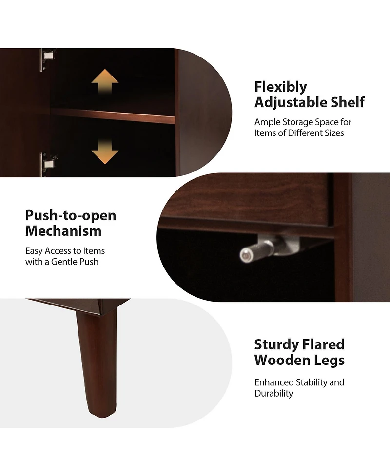 Mid-century Modern Mitch End Table with Storage and Built-In Outlets