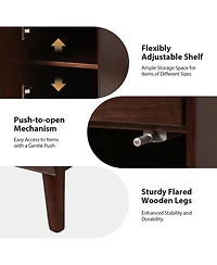 Mid-century Modern Mitch End Table with Storage and Built-In Outlets