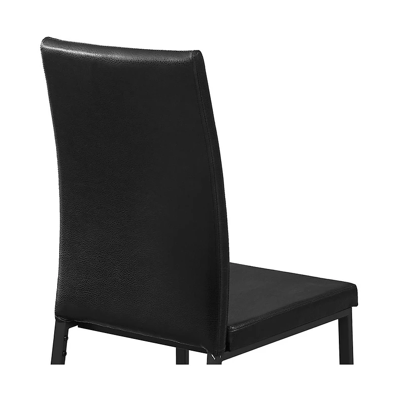 Two Upholstered Faux Leather Dining Side Chairs for Stylish Home Dining