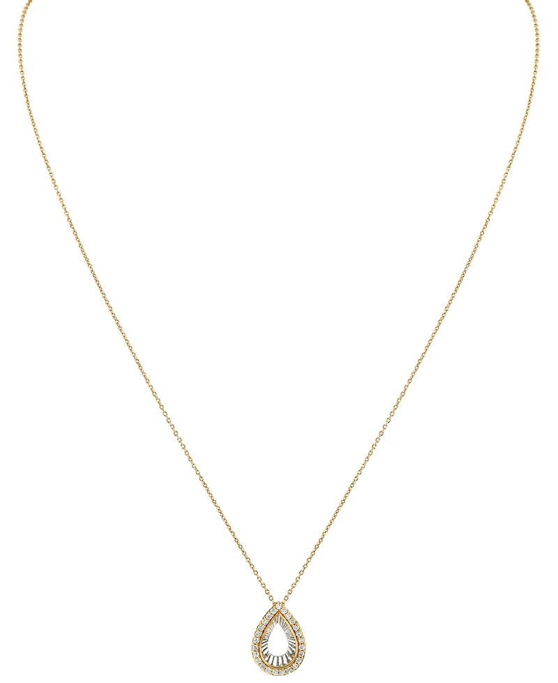 Diamond Tear-Shape 18" Pendant Necklace (1/4 ct. t.w.) in 14k Two-Tone Gold