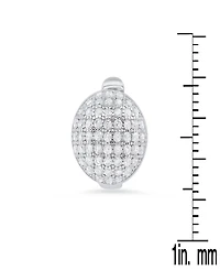 Steeltime Women's Sterling Silver and Simulated Diamonds Dot Huggie Earrings