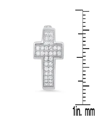 Steeltime Women's Sterling Silver and Simulated Diamonds Cross Huggie Earrings