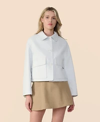 Furniq Uk Women's Cropped Leather Jacket, Created for Macy's