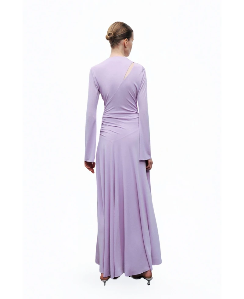 Nocturne Women's Long Sleeve Maxi Dress with Accessory Detail