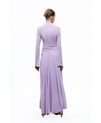 Nocturne Women's Long Sleeve Maxi Dress with Accessory Detail