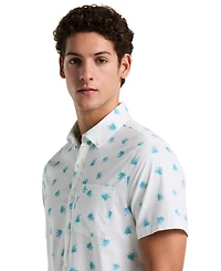 Original Penguin Men's Slim-Fit Stretch Allover Print Agave Short Sleeve Shirt