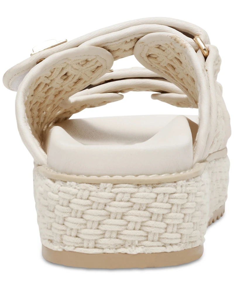 Steve Madden Women's Bigschmona Platform Buckle Footbed Slide Sandals