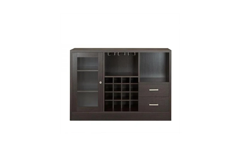 Solid Wood Frame with Five Shelves and Two Drawers – Durable Storage Unit for Home or Office