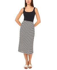 Vince Camuto Women's Striped Relaxed Pull-On Midi Skirt