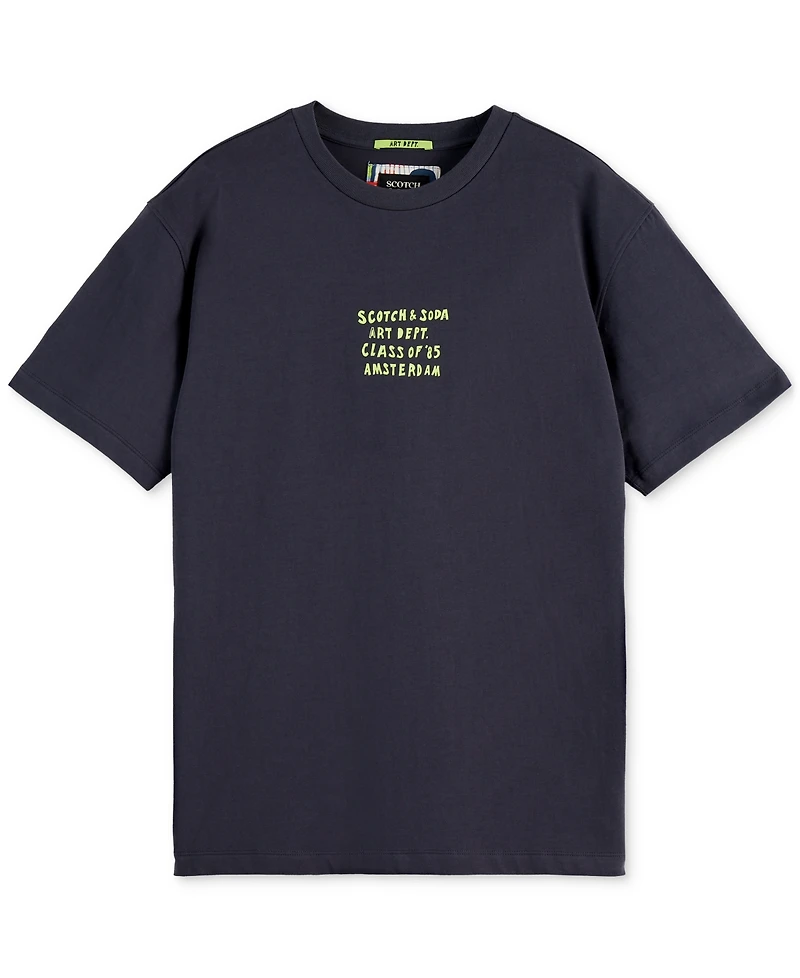 Scotch & Soda Men's Relaxed Fit Short Sleeve Crewneck Art Class Graphic T-Shirt