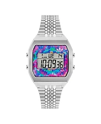 adidas Unisex Digital Silver-Tone Stainless Steel Watch, 36mm