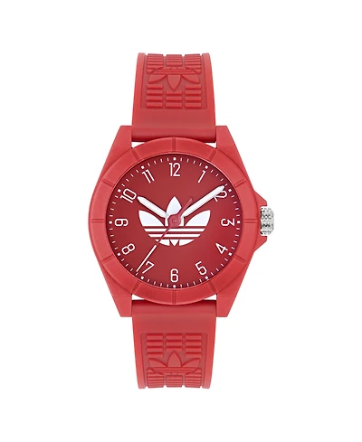 adidas Unisex Analog Red Resin Watch, 41mm