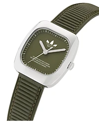 adidas Unisex Analog Green Leather Watch, 37mm