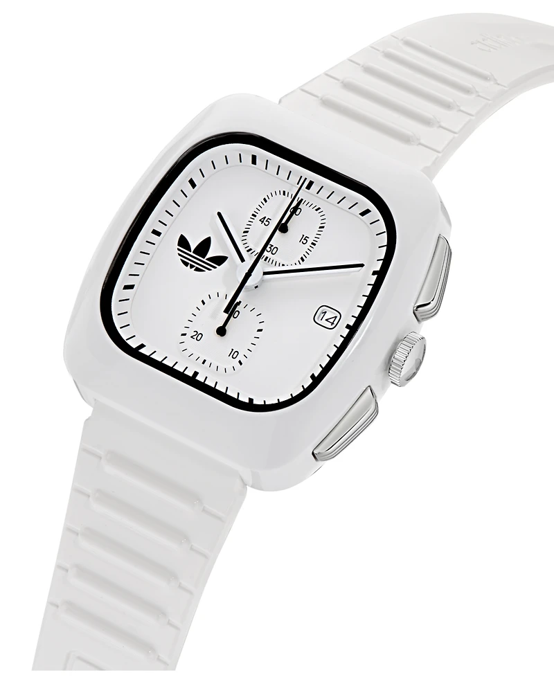 adidas Unisex Chronograph White Polyurethane Watch, 39mm