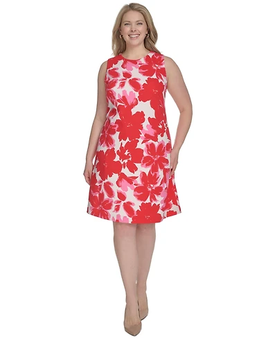 Jessica Howard Plus Floral-Print Sleeveless Shift Dress