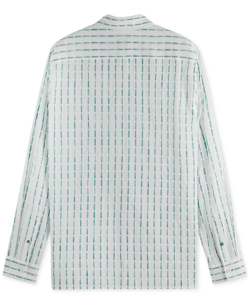 Scotch & Soda Men's Long Sleeve Voile Dash Print Button-Front Shirt