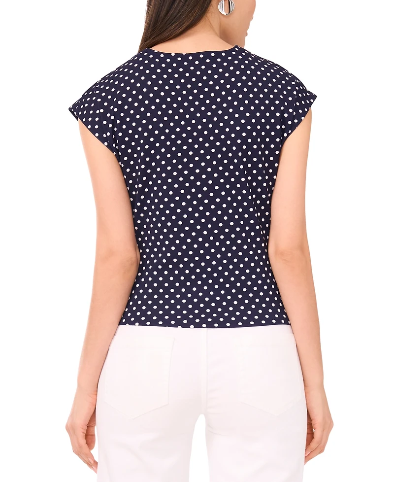 Sam & Jess Women's V-neck Twist-Front Short Sleeve Top
