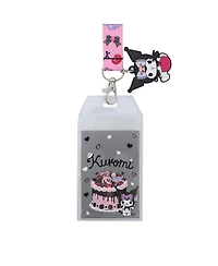 Kuromi Cherries & Cookies 22-Inch Lanyard With Kuromi Charm and Clear Id Sleeve