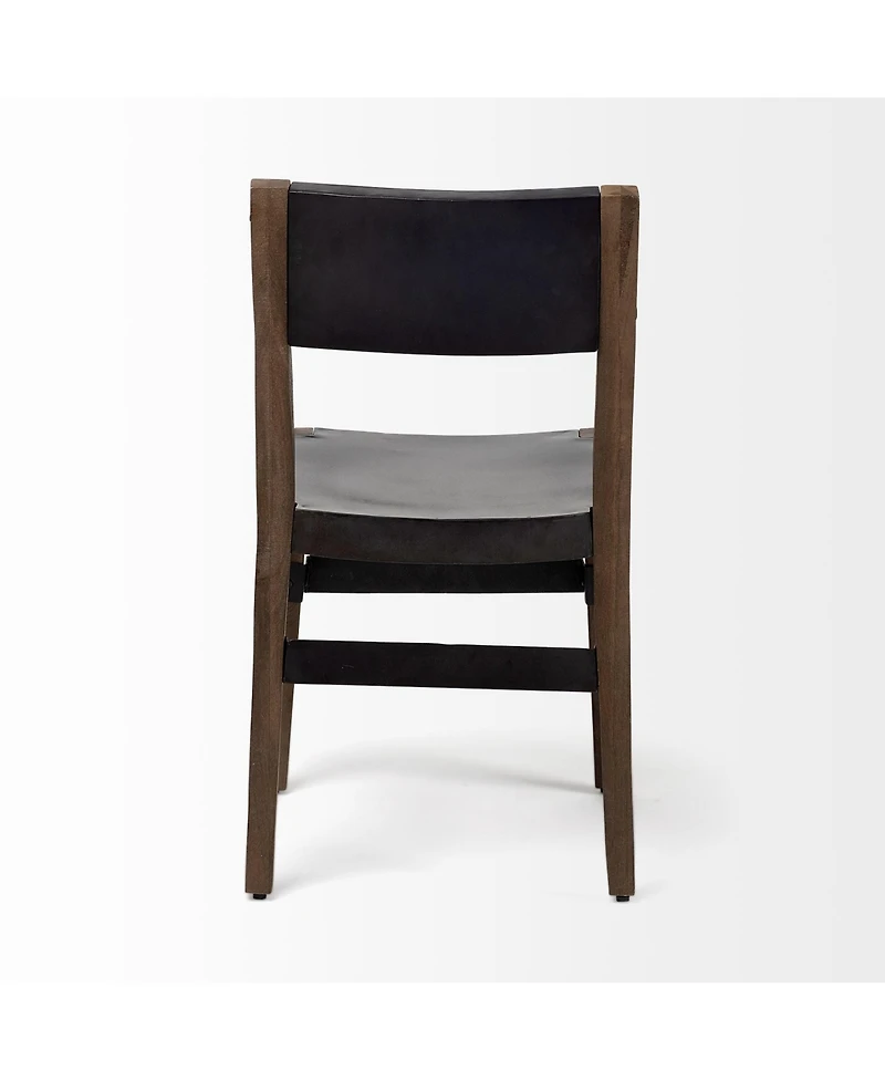 Metal and Wood Open Back Dining Chair for Industrial Style Seating