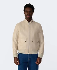 Furniq Uk Men's Men s Leather Bomber Jacket, Created for Macy