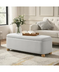 Felipe Storage Waterproof Bench with Solid Wood Legs