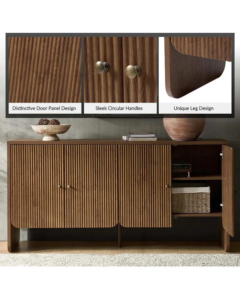 Modern Martha 63"Wide 4 door Sideboard