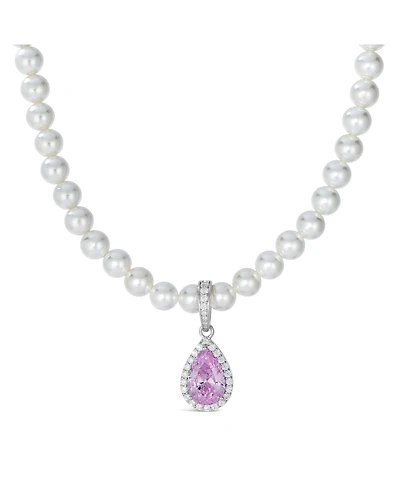 Anna Zuckerman Princess Di Pearl Necklace in Argyle Pink