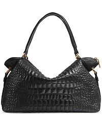 Donna Karan New York Glenwood Quilted Croc Top Handle Satchel with Tassel Detail
