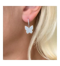 Anna Zuckerman Cz Essence Butterfly Earrings in Rose Gold