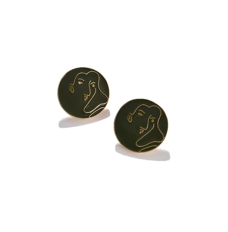 Sohi Women's Textured Stud Earrings