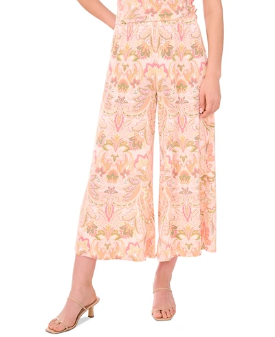 Sam & Jess Women's Printed Pull-On Wide-Leg Pants