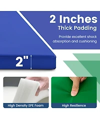 4-Panel Pu Leather Folding Exercise Mat with Carrying Handles-Multicolor