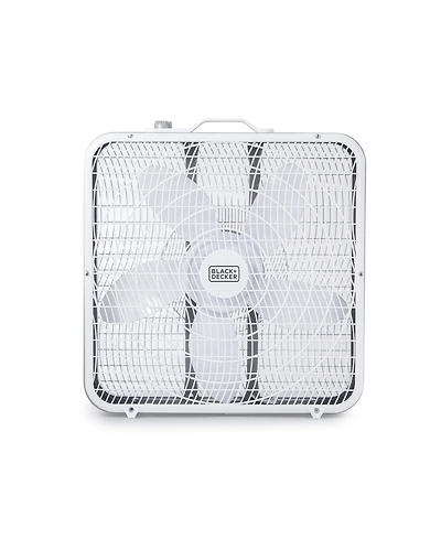 Black+Decker Box Fan with 3 Speed Settings, 20” Box Fan with Carrying Handle, Rotary Knob and Recessed Cord Storage, Portable Fan and Cooling F