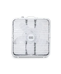 Black+Decker Box Fan with 3 Speed Settings, 20” Box Fan with Carrying Handle, Rotary Knob and Recessed Cord Storage, Portable Fan and Cooling F