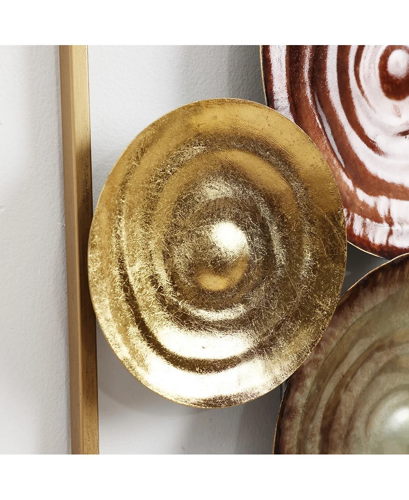 LuxenHome 2-Piece Multi-Color Gems Abstract Metal Wall Decor Set