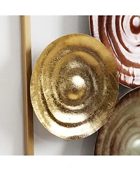 LuxenHome 2-Piece Multi-Color Gems Abstract Metal Wall Decor Set