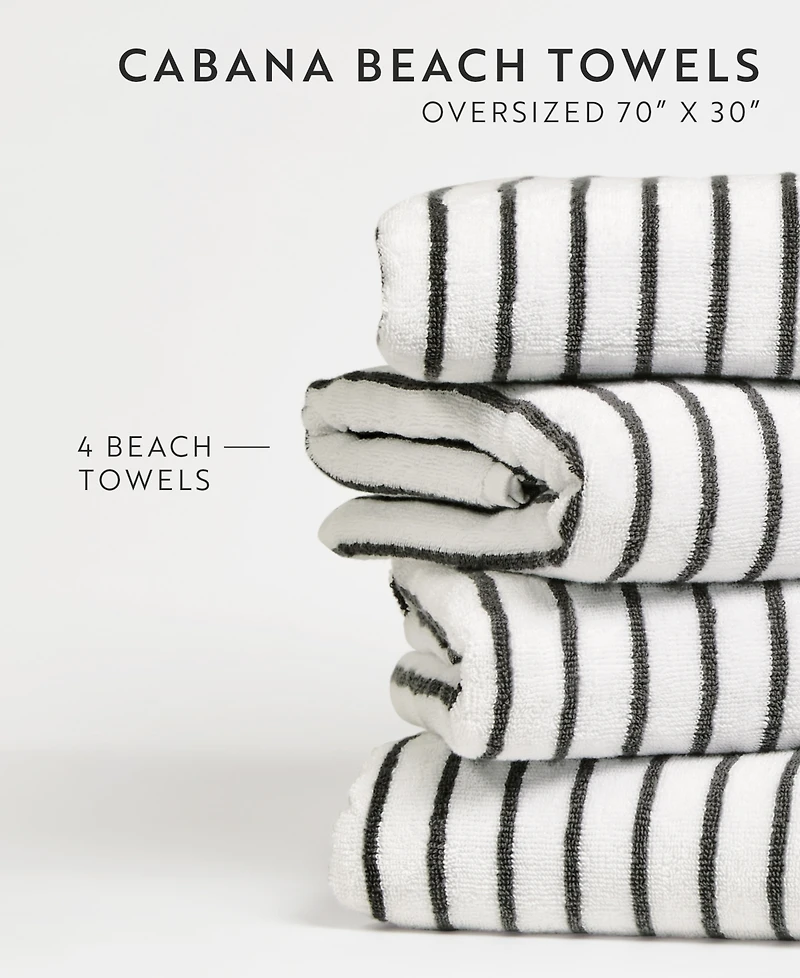 ienjoy Home Cabana Stripe Cotton Beach Towels Set, 30" x 70"