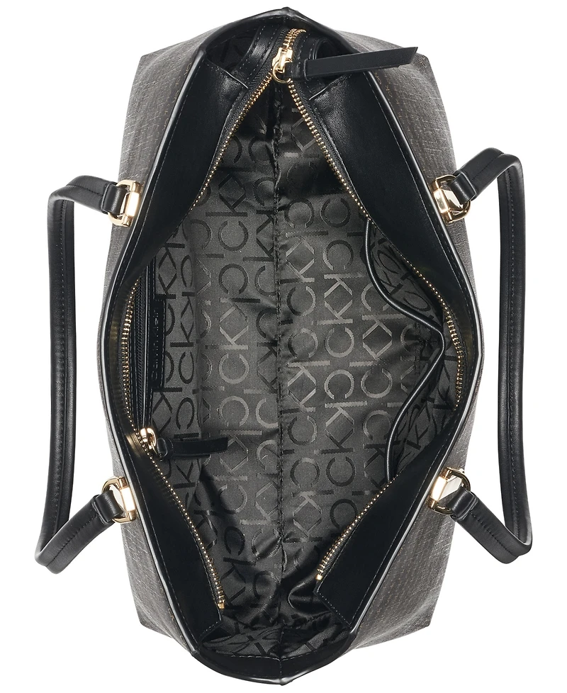 Calvin Klein Lori Mini Signature Top Zipper Tote Bag