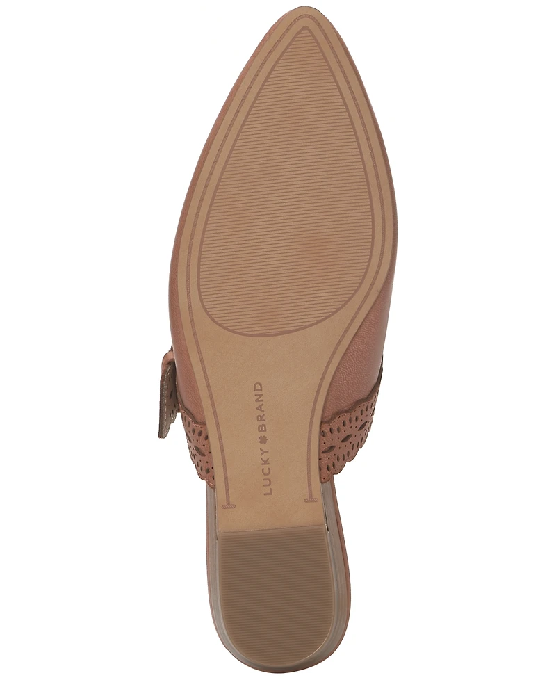 Lucky Brand Women's Nicona Eyelet Buckle Mule Flats